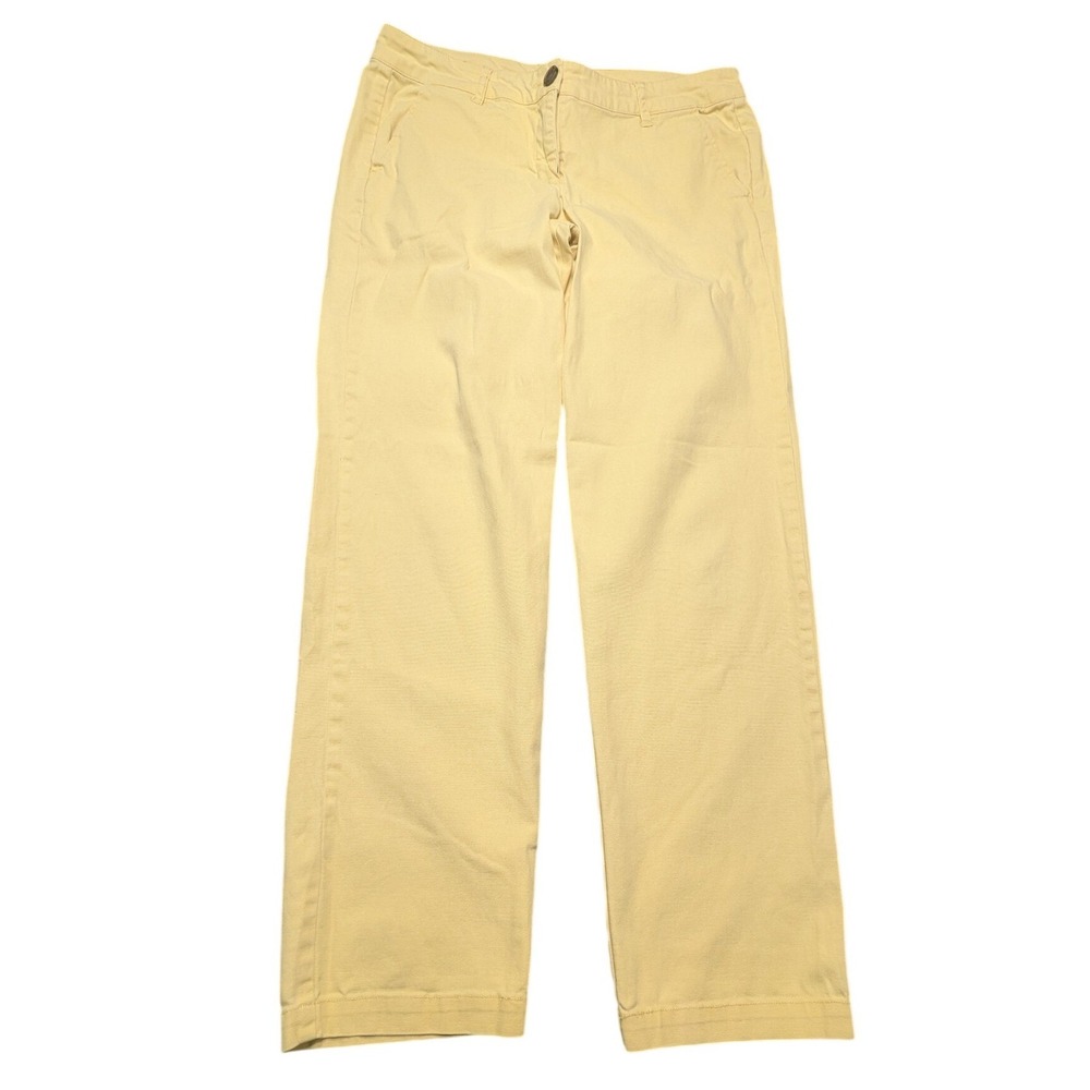 Cabi Yellow Straight Leg Cotton Blend Trousers Pants Style 820 Size 8